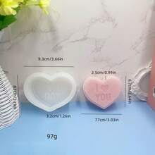 1pc Valentine's Day Series Letter Heart Shaped Aroma Candle Mold - White - View 7