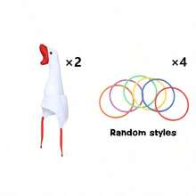3/6pcs Ring Toss Game Set, Throw Rings To Knock Down Goose Hats, Great For Family Fun, Parties, Group Activities, Festivals And Celebrations - Multicolor - View 1