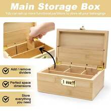 Zestaw pudełek o dużej pojemności. Wysokiej jakości materiał bambusowy. Blokada hasłem – niezawodna i trwała. W zestawie tacka, słoiki, tuby, szczotka i zamykane torebki. Wygodne przechowywanie. Praktyczne narzędzie do przechowywania w domu. Akcesoria do palenia. Najlepszy wybór na prezent dla przyjaciół. Prezent urodzinowy i świąteczny. - Wielobarwność - Zobacz 5