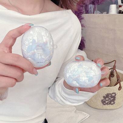 华为FreeBuds 7蝴蝶结贝壳图案保护壳，FreeBuds 5防震保护壳，FreeBuds 6极简保护壳，防尘优雅FreeBuds夹