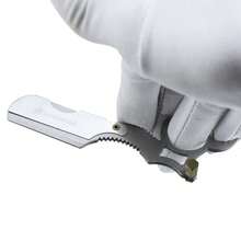 Univinlions 1 Piece Straight Sharp Barber Razor +5 Dual Edge Blades Shaver Beard Face Underarm Body Shaving Black Gold Silver - Multicolor - View 11