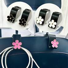 2pcs Elegant Triple-Color 5-Petal Flower Shaped Car Seat Headrest Hook, Simple Installation Multi-Function Storage Hook For Bags, Purses, Hats, Suitable For SUV, Sedan, Truck Interior Decor, Car Accessories - Multicolor - View 8