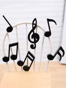 1 Set Black And White Music Theme Note Piano Fridge Magnets, Can Attach Notes And Memos; Classic Black And White Color Scheme With Piano Note Elements, Creative And Stylish, Easily Decorate Your Refrigerator And Enhance Home Decor - Magnetic Sticker - View 4