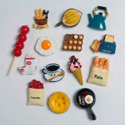 مغناطيس ثلاثي الأبعاد لثلاجة بشكل طعام لطيف، مصنوع من مادة الراتنج القوية، أعمال يدوية DIY للمشابك الشعرية وأغطية الهواتف، ديكور للمطبخ والمنزل والمكتب. لا يوجد مغناطيس مضمن، مناسب للعودة إلى المدرسة والمكتب والفصل الدراسي والمنزل والشتاء وعيد الشكر والكريسماس واليوم الوطني السعودي والعام الجديد وعيد الحب وعيد الميلاد والعطلات، هدايا للصديق والصديقة والبالغين