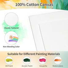 5 Pack 5.9In Canvas Boards For Painting, Art Canvas For Drawing With 20 Brushes &Amp; 5 Paint Trays, Mini Painting Canvas With Easel Set, Painting Kits For Adults &Amp; Kids Party - ColorA - 查看 4
