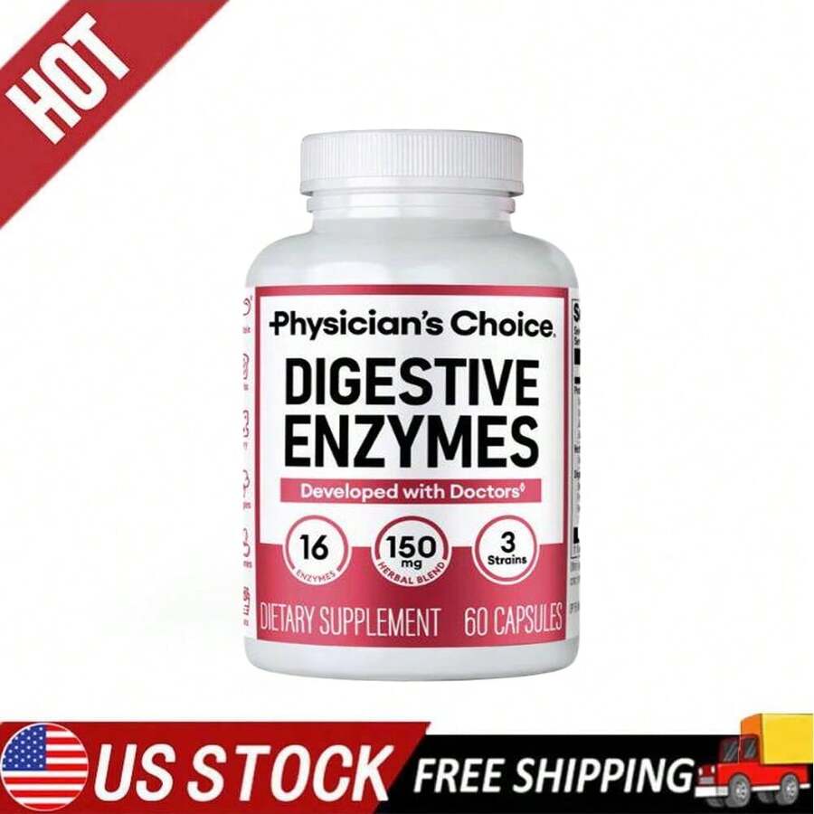 Physician's CHOICE Dual-Action Digestive Enzyme System,16 Enzymes With Pre & Probiotics | Promotes Comfort & Optimal Nutrient Absorption | 60 Capsules - 1 - View 1