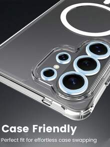 Alloy Camera Lens Protector For Galaxy S26 Ultra/S26+/S26 Camera Lens Protector Set Includes AR+AF Tempered Glass And 9H Anti-Scratch Metal Single Lens Protector High-Definition Transparent Anti-Drop Anti-Scratch Anti-Fingerprint Full Coverage Spring Gift Anniversary - Far Peak Blue - View 6