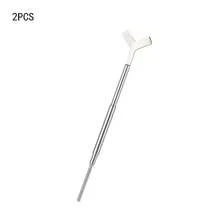 1 pieza Herramienta rizadora de pestañas en forma de Y, Herramienta profesional separadora de pestañas, Herramienta para rizar y teñir pestañas con peine, Cepillo alisador de pestañas de acero inoxidable, Peine rizador de pestañas, Herramienta de asistencia para rizar pestañas 3 en 1 - Multicolor - Ver 9