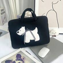 Laptop Sleeve Bag With Bowknot Puppy, Padded Tablet/ Protective Case For 11/12/13/14/15.6/16 Inch Notebook, With Handle And Strap - Multicolor - View 10