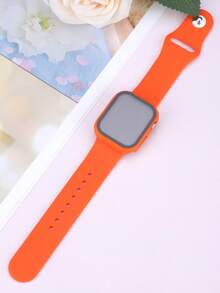 这款二合一表带兼表壳兼容 ，适用于 40mm、41mm、42mm、44mm、45mm、46mm 和 49mm 尺寸。运动休闲风格，搭配铆钉硅胶表带。配备防震防刮硬质 PC 表壳和钢化玻璃屏幕保护膜。兼容 Ultra/11/10/9/8/7/6/5/4/SE 系列。男女皆宜。柔软舒适，易于佩戴，触感灵敏。 - 橘色 - 查看 7