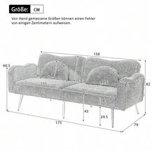 [Schlaffunktion]Zweisitzer-Sofabett - Modernes Zweisitzersofa Mit Verstellbarer Rückenlehne + Vergoldeten Metallfüßen, Integrierter Bettfunktion. Multifunctional 2-In-1-Möbelstück. - 白色 - 查看 2