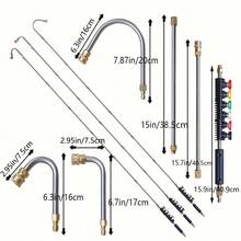 Extension Rod For High-Pressure Cleaning Machines, Featuring A 1/4 Quick-Connect Nozzle For Electric Cleaners, Equipped With Various Nozzle Tips, Ideal For Manually Cleaning Rain Gutters, Roof Drainage Systems, And Building Exteriors. - Bộ dụng cụ vệ sinh mạnh mẽ - Xem 7