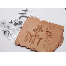 蒲公英浮雕纹理印章，陶瓷艺术杯/罐/盘DIY工具，软陶雕塑创意礼品，可重复使用压模 - clear - 查看 1