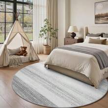 Modern Abstract Area Rug 5x7 Rugs For Living Room Bedroom-Carpet Machine Washable Rugs For Bedroom Dining Room Living Room Rug- Contemporary Neutral Grey - Grey+5x5 Ft Round - View 3