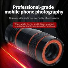 8X Telephoto Smartphone Lens, Universal High Definition Zoom Lens, Professional External Camera Lens - A - View 3