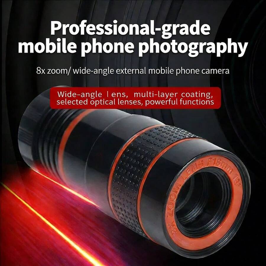 Lente telefoto 8X para smartphone, lente de zoom de alta definición universal, lente de cámara externa profesional - A - Ver 1