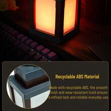 Pixelated Lantern LED Night Light, 16-Color Led Wall Mood Night Light With Remote Control, Rechargeable Table/Wall Night Lamp, For Bedroom & Home Decoration (With Chain) - Nhiều màu - Xem 3