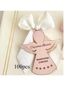 Customized Acrylic Mirror Baptism Angel Label, Personalized Gift Label, Baby Shower Name Tag, Baptism Name Tag, Return Gift Name Tag - Multicolor - View 25