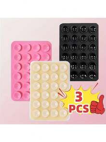 Bộ 3 giá đỡ điện thoại bằng silicon với cốc hút hai mặt, lực hút mạnh, thích hợp để chụp ảnh tự sướng/quay video, rảnh tay, tương thích với tất cả các điện thoại thông minh, món quà lý tưởng, tay cầm điện thoại dễ thương, hỗ trợ quay video, phụ kiện điện thoại thông minh - Quà tặng cho bạn bè/người thân - Nhiều màu - Xem 22
