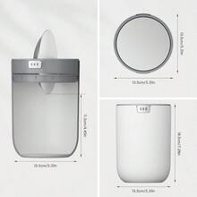 Fandy 0.58 Gal/2.2L Mini Trash Can With Lid, Swing-Top Desktop Trash Can For Bathroom, Countertop, Vanity, Desk Or Office, Small Garbage Bin (White) - 白色22公升 - 查看 3
