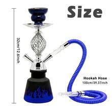2-Hose Hookah Set - Fashionable Blue Flame Pattern, Includes 2 Hoses, 10 Mouthpieces And Charcoal Tongs. Suitable For Friend Parties, Bars, Etc. - one-size - View 4