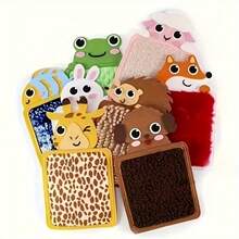 7pcs Children's Animal Texture Mats Set - Includes 7 Tactile Learning Squares With Adorable Cartoon Animal Patterns, Vibrant Colors And Diverse Textures, Early Education, Montessori Learning; Fun And Educational Gift For Girls And Boys, Suitable For Birthday, Holiday Or Early Learning - Multicolor - View 2