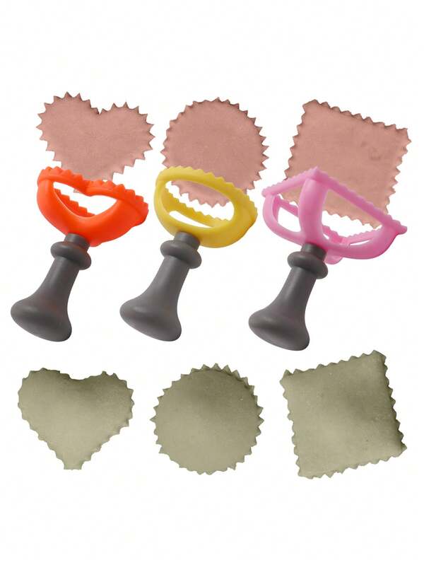 1pc/3pcs Square/Heart/Round Dumpling Crimper, Plastic Cookie Mold, Dumpling Skin Embossing Stamp, Biscuit Cutter, Kitchen Baking DIY Tool, Pasta Maker And Cutter, Beginner Friendly, Easy To Make Dumplings And Corn Cakes, Durable PP Material