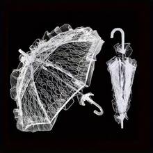 1 pièce Grand parapluie de mariée, parapluie de mariée style européen en dentelle, convient pour la décoration de la mariée, accessoire de photographie, protection solaire, manche robuste et résistant au vent, accessoire de mariage, décoration extérieure - Multicolore - Voir 6