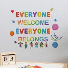 Colorful Welcome Window Stickers, With Colorful Inspiratioal Quotes Design, Self-Adhesive Removable PVC Stickers For Home Living Room Bedroom Nursery Room Window Wall Decor, Easy To Apply - A - View 5