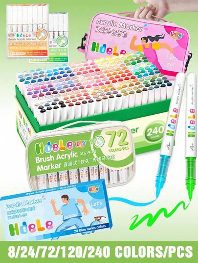 Back-To-School Season & Brand New Upgraded Acrylic Paint Markers First Online Release. Thicker Ink, Smoother Flow, More Comprehensive Color Selection. Suitable For Handicrafts And Art Supplies, Can Be Used On Plastic, Glass, Metal, Bamboo, Canvas, Rocks, Ceramics And Textiles For Crafts Creation, Also Applicable For Professional Artistic Painting. An Ideal Gift For Friends And Family.