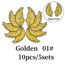 10pcs/5sets Of Golden/Silvery Gray Wings Embroidery Patches, Suitable For Ironing Patches On Fashionable Clothing Hats - A - View 15