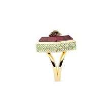 Square Stone Cocktail Ring |  | Women Bangles - 粉色 - 查看 2