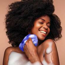 4 Pieces African Net Sponge – Premium African Net Sponge For Deep Exfoliation Quick-Dry And Reusable Mesh For Smooth Skin - Blue Black - View 7