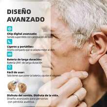 Audífonos Amplificador de sonido inalámbrico USB intraauricular para pérdida auditiva Molde auricular Audífonos para personas mayores con discapacidad auditiva - 2 piezas - Ver 4