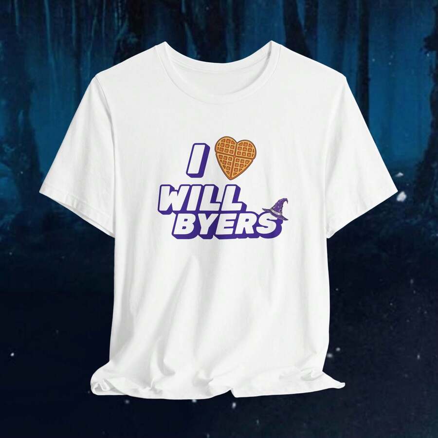 I Waffle Heart Will Byers T-Shirt Retro Inspired Tee - 白色 - 查看 1