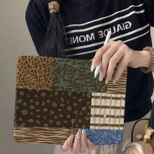 Niche Leopard Print & Snowflake Cute Flat Protective Case Suitable Compatible With Apple 11th Gen, Pro 2025 New Cute 10th Gen, Air 7/6 With Pencil Slot Anti-Bend 11-Inch Tablet Protective Cover For Girls - Brown - View 4