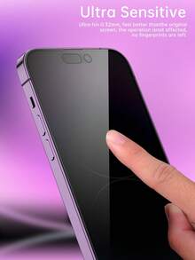 2 piezas de protector de pantalla de privacidad anti caída, compatible con iPhone 16/16 Plus/16 Pro/16 Pro Max/15 Pro/15 Plus/15 Pro Max, de vidrio templado resistente al agua, a los golpes y a los arañazos, con cobertura total, ultra claro y transparente, resistente a los arañazos - Multicolor - Ver 6