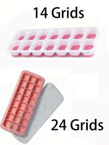 Molde de silicona para cubitos de hielo de 14/24 cavidades - Resistente al frío y duradero, apto para hacer cubitos de hielo y helados, herramienta para el hogar/bar/cocina - Multicolor - Ver 3