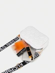 1pc Girls' Classic Textured Crossbody Bag, Minimalist Soft Shoulder Bag, Delicate Stitching Compact Convenient Daily Use, Black & White Basic Style, Suitable For Commuting & Outing - Multicolor - View 12