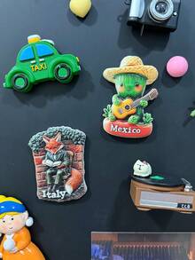1 buc chitară cactus pălărie de paie mexicană, 1 buc magnet de frigider 3D vulpe artistică italiană, magnet suvenir de călătorie peisaj 3D, magnet suvenir de călătorie pictat 3D, cadouri creative, magneți de nișă de înaltă calitate pentru decorul casei, magneți de frigider din rășină PVC creativi de înaltă calitate, embosați 3D, decor de bucătărie, magneți cu peisaje celebre, cadouri pentru pasionații de călătorii - o marime - Vizualizare 10