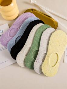 7双装女士波点网眼腿套，春夏踝部腿套，船型腿套 - 彩色 - 查看 8