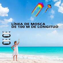 Paquete De Cometas Papalotes Y Cometas Para NiñOs Con LíNea De Vuelo De 100M,Cometa Papalote Con De Control,Papalote Para Un Despegue FáCil - Morado - Ver 5