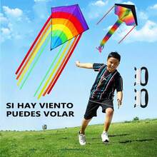 Paquete De Cometas Papalotes Y Cometas Para NiñOs Con LíNea De Vuelo De 100M,Cometa Papalote Con De Control,Papalote Para Un Despegue FáCil - Morado - Ver 7