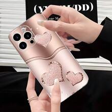 Pink Heart Pattern Winter Fashion New Shockproof Phone Case For Men & Women - شفاف - مشاهدة 6