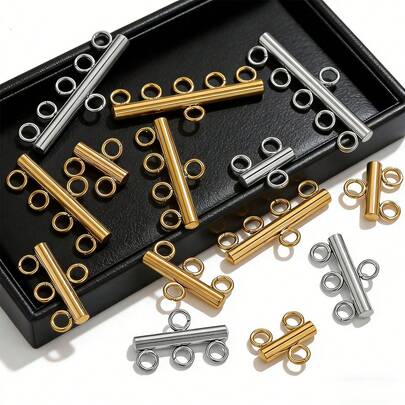 10个不锈钢多层扣环吊坠连接器项链手链家居工艺DIY连接器珠宝制作材料