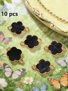 5/10/20/30/50/100/200/300/400/500pcs Multi-Color Elegant Quatrefoil Flower Double Hole Pendant, Suitable For DIY Necklace, Bracelet, Earring, Key Chain, Phone Charm, Couple Gift Jewelry Making - Five-petal Flower - View 23