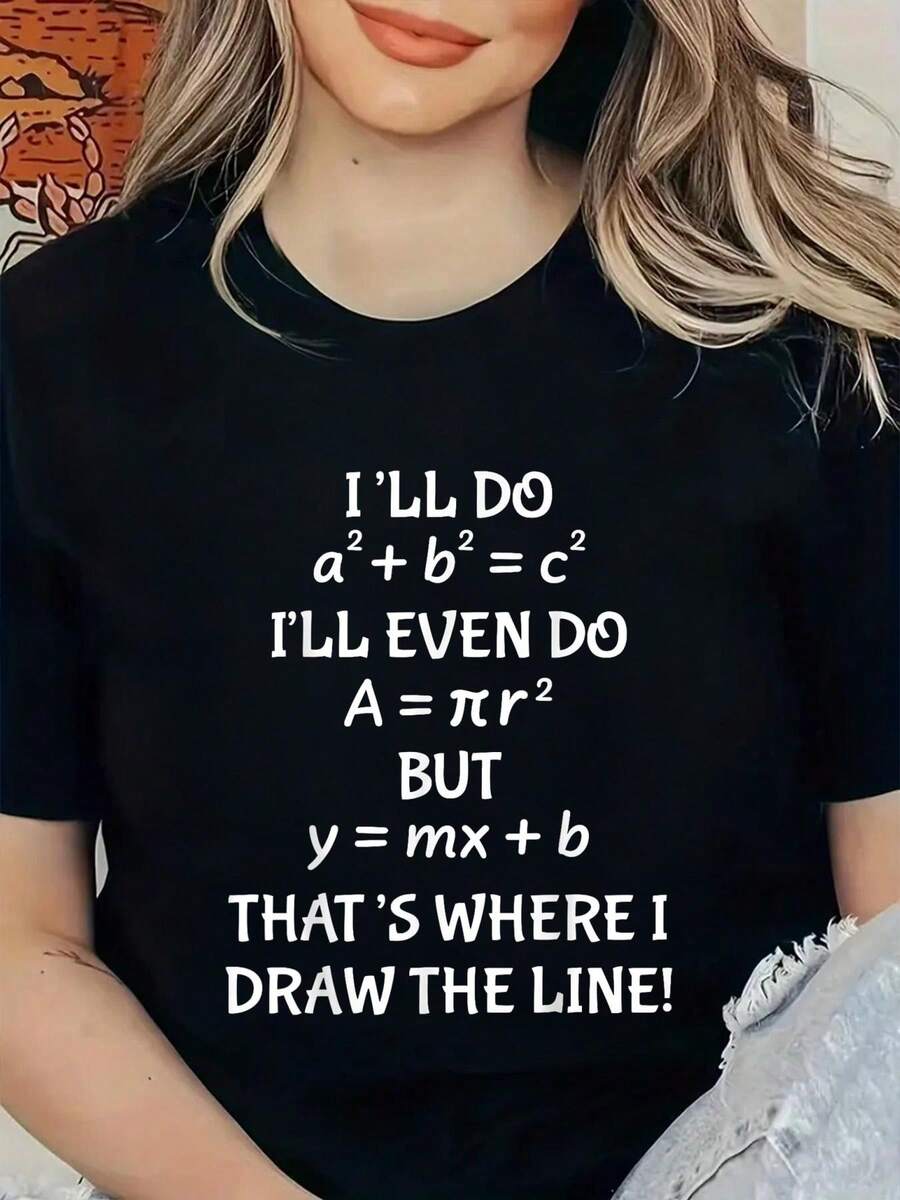 Camiseta Divertida con Frases de Matemáticas para Maestros de Matemáticas, para Hombres y Mujeres, Camisetas Gráficas para Mujeres - Negro - Ver 1