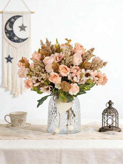 1pc 11.02in Artificial Flowers - Roses, Daisies, Silk Roses, Simulated Plants, Suitable For Home, Dining Room, Living Room, Outdoor Garden Decoration, Flower Arrangement Art, Photography Props, Autumn, Spring, Vases, Flower Walls, Flower Wreaths, Bridal Bouquets, Wedding Decoration, Diy Flower Wreath Materials, Birthday Party Decoration Materials, Home Decoration Accessories, Valentine's Day.