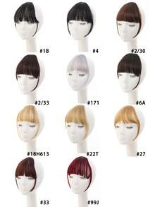 Synthetic Fiber Air Bangs Women's Wig With Sideburns Natural Hair Replacement Hairline Invisible Straight Bangs Wig Patch - Multicolor - View 7