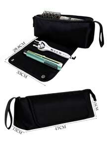 2-In-1 Heat Resistant Hair Tools Travel Bag With Heatproof Mat, Portable Heatproof Sleeve For Curling Iron, Hair Straightener, Blow Dryer, Styling Tools For Stylist & Travel Travel Carrying Organizer Bag For Crimping Hair Tools(Curling Iron, Hair Dryer), Hair Clips, Hair Straightener, Ideal For Home & Travel, Great Gift For Valentine's Day & Mother's Day Makeup Bag Makeup Bags Makeup Organizer Make Up Organizer Makeup Storage Make Up Bag Cyber Monday Holiday Gift Velvet Party New Year Birthday Gifts For Girlfriend, Mother, Wife, And Friends Valentine's Day Gifts New Year Gifts Valentines Gifts - 黑色 - 查看 11